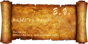 Bajári Vazul névjegykártya